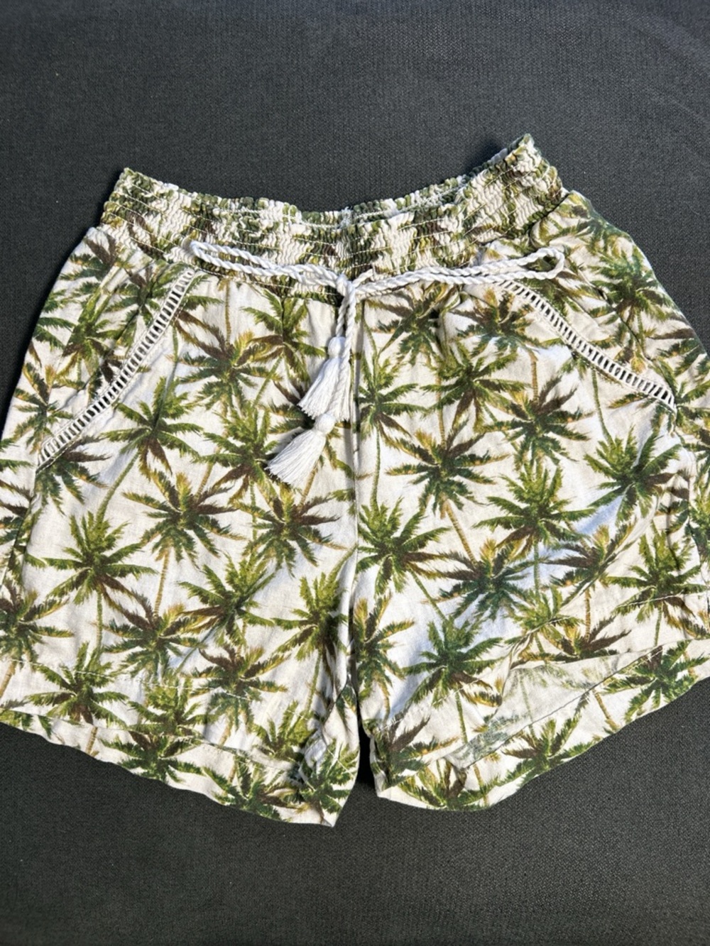 Briggs New York Green & Cream Palm-Pattern Shorts